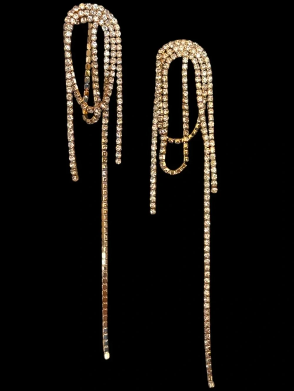 Urban Outfitters Gold-tone Rhinestone Cascade Earrings NWT